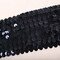 1 Yard Black Stretch Sequin Trim 1.5" Wide Elastic Glitter Ribbon